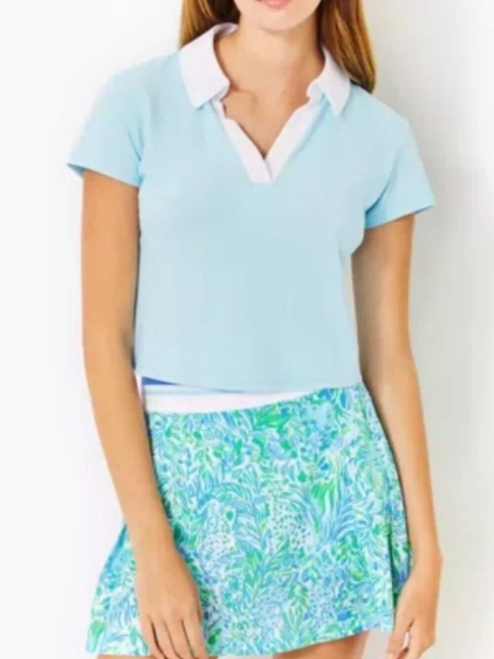 Lilly Pulitzer ALIA Skort and Imara Crop Polo Top Medium Like New